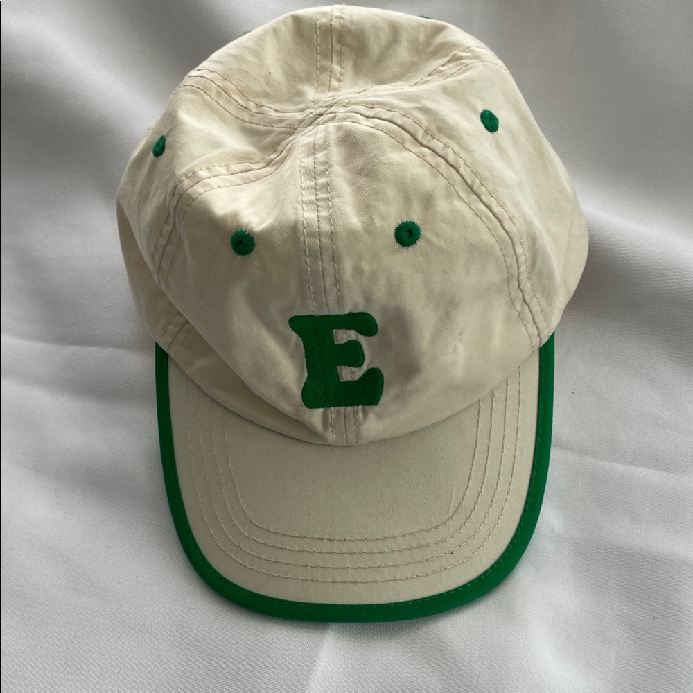 Zara Cream Cap for kid with Green E letter